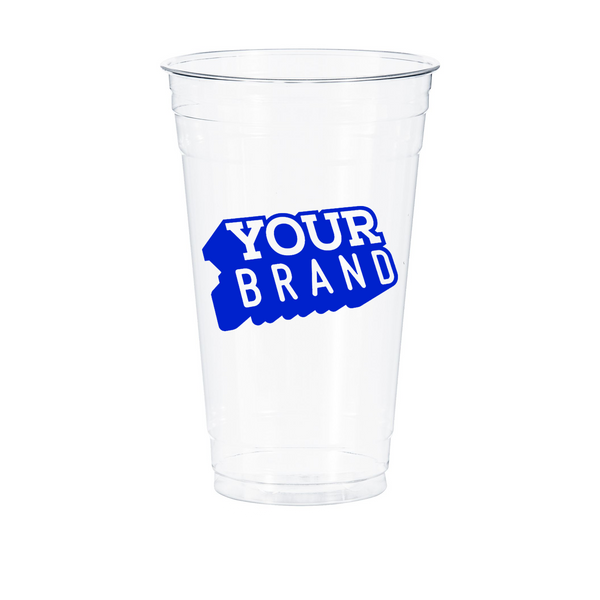 24 oz Custom Printed PET Plastic Cold Cup - 600/cs