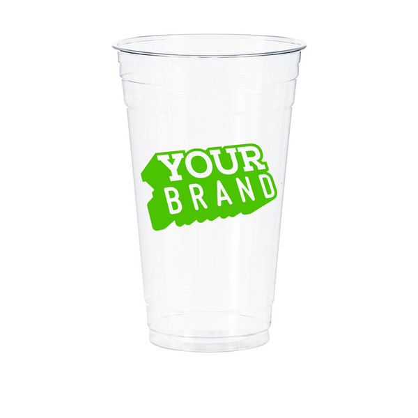 24 oz Custom Printed PET Plastic Cold Cup - 600/cs