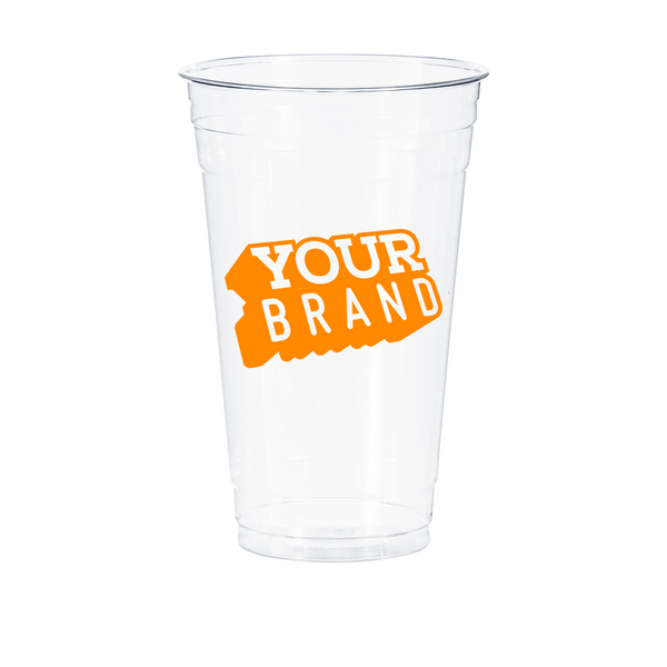 24 oz Custom Printed PET Plastic Cold Cup - 600/cs