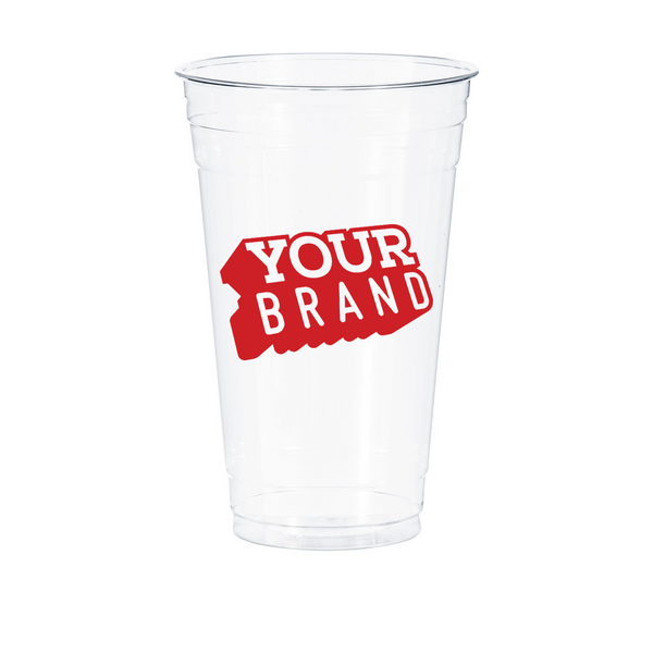 24 oz Custom Printed PET Plastic Cold Cup - 600/cs
