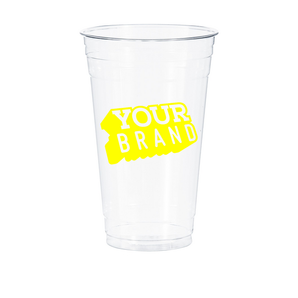 24 oz Custom Printed PET Plastic Cold Cup - 600/cs