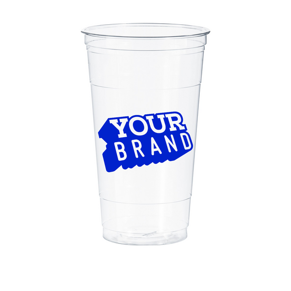 32 oz Custom Printed PET Plastic Cold Cup - 300 per case