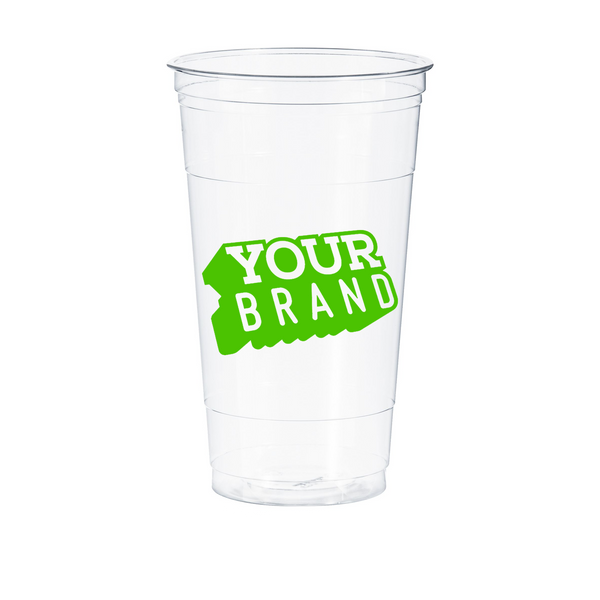 32 oz Custom Printed PET Plastic Cold Cup - 300 per case