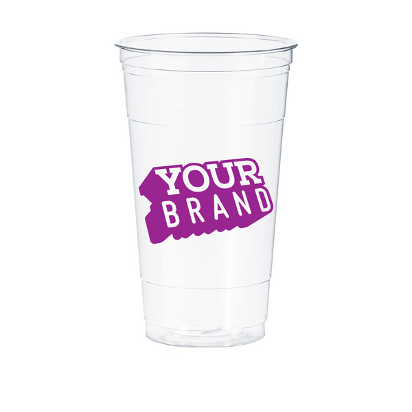32 oz Custom Printed PET Plastic Cold Cup - 300 per case