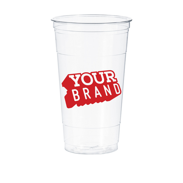 32 oz Custom Printed PET Plastic Cold Cup - 300 per case