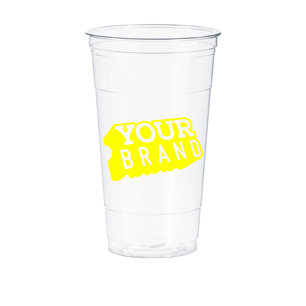 32 oz Custom Printed PET Plastic Cold Cup - 300 per case