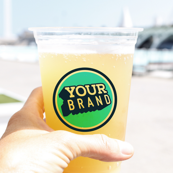 24 oz Custom Printed PET Plastic Cold Cup - 600 per case