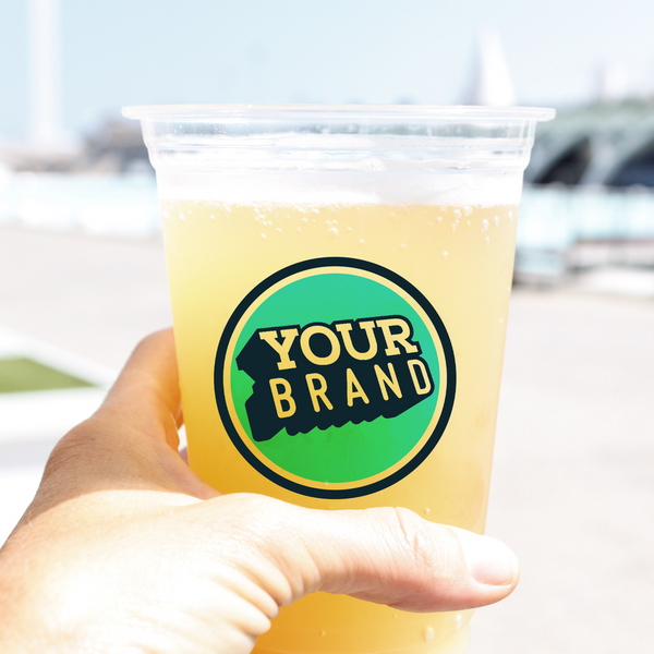 20 oz Custom Printed PET Plastic Cold Cup - 1,000 per case