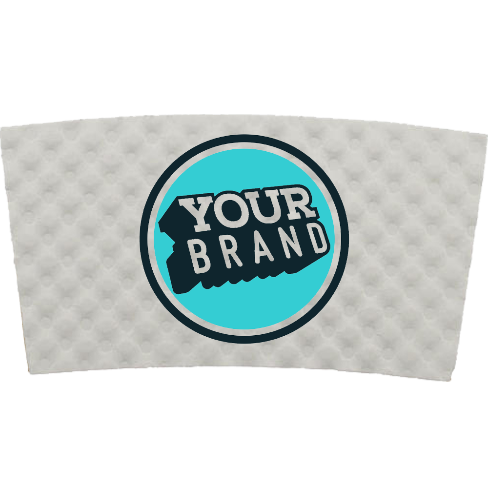 12-20 oz Custom Premium Embossed White Cup Sleeves
