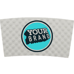 12-20 oz Custom Premium Embossed White Cup Sleeves
