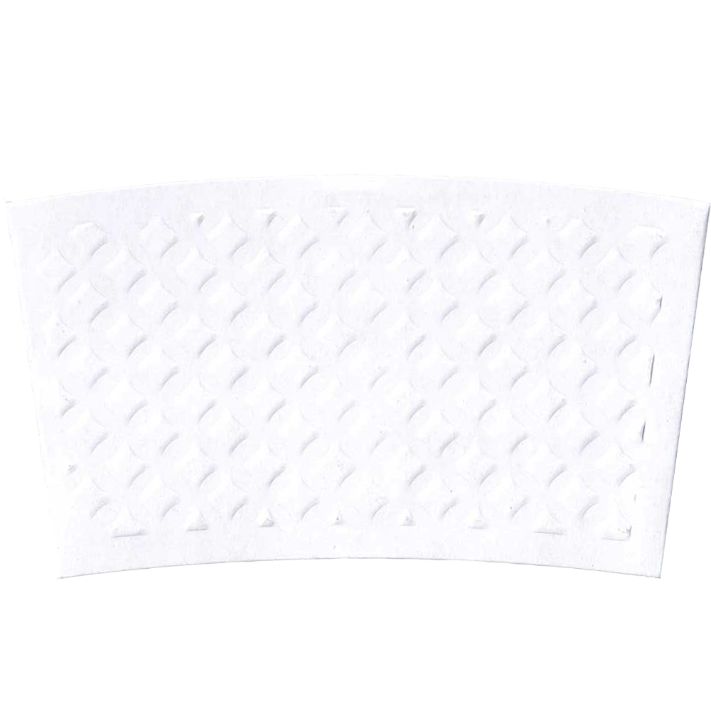 12-20 oz Embossed Textured White Coffee Sleeves - 1,300/case