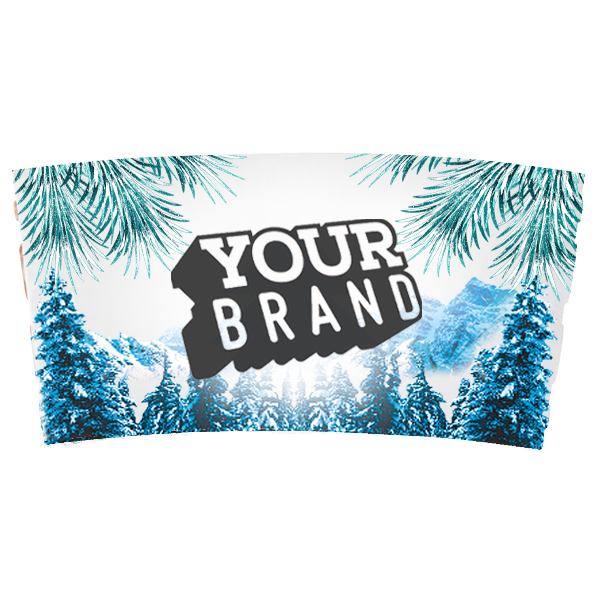 12-20 oz Custom Holiday Themed White Cup Sleeves (Design #6)