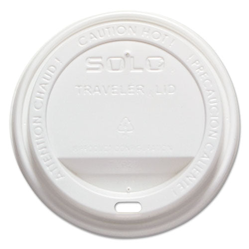 12-24 oz White Traveler Lid For Paper Hot Cups - 1,000/cs