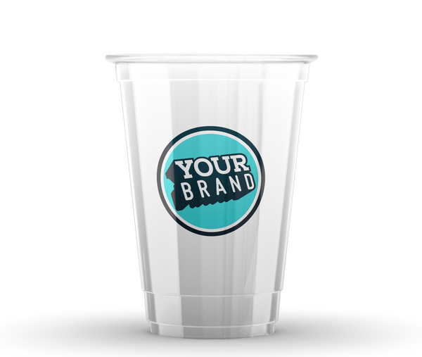 24 oz Custom Printed PET Plastic Cold Cup - 600/cs