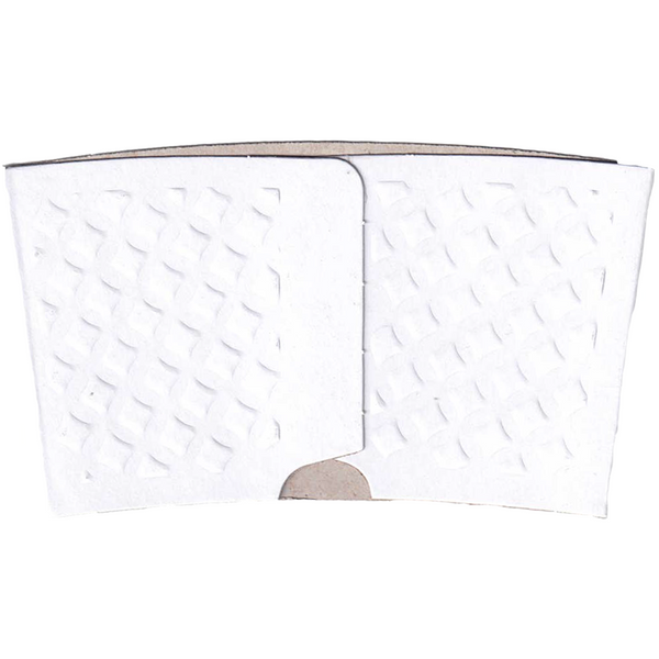 12-20 oz Embossed Textured White Coffee Sleeves - 1,300/case